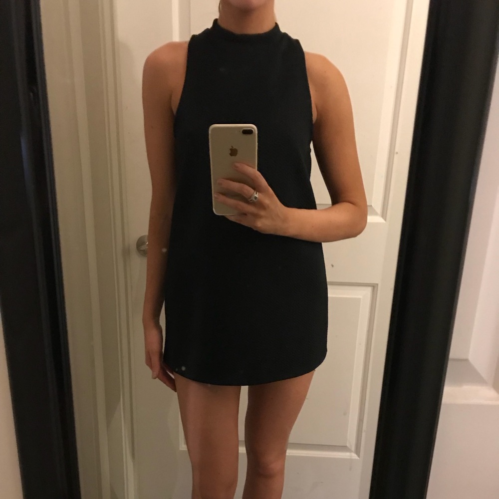 Mini High-neck Shift Dress